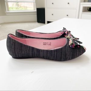 MarilynModa Black Tribal Print Flats Aztec-K